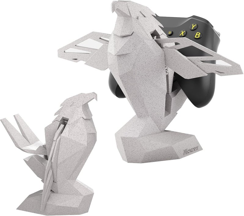 Micscrew Controller Holder for Xbox/PS/Switch – Monument Marble-Style Eagle Stand, Auto-Spreading Wings, Dual Placement, Scratch-Free Curved Tail Design - Image 1